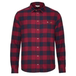 FRILUFTS TINNAHINCH L/S SHIRT Herren Outdoor Hemd CABERNET/DARK SAPPHIRE CHECKED