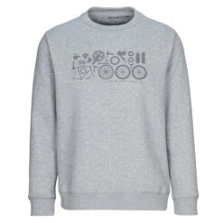 FRILUFTS OMAUI PRINTED SWEATER Herren Sweatshirt SMOKED PEARL/ BIKE EQUIPMENT